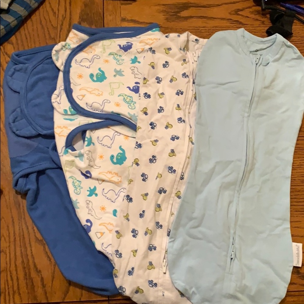 Little boy swaddles